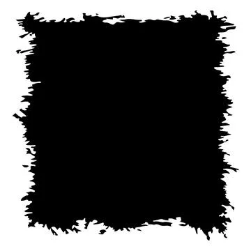 Square Black Rustic Rough Torn Paper Frame Background Vintage Retro Style w.. Stock Illustration