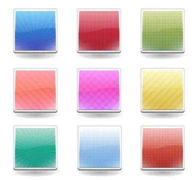 Square blank buttons with pattern Stock Illustration