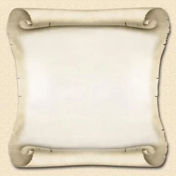 Square blank sandy Ancient Scroll Stock Illustration