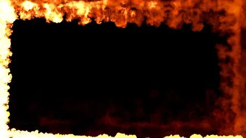 Square blazing content frame of blazing fire trails Stock Illustration