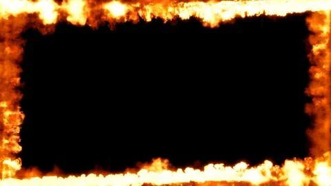 Square blazing content frame of blazing fire trails Illustrazione stock