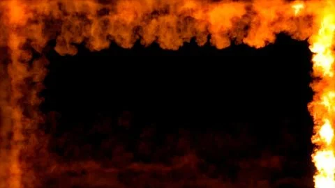 Square blazing frame for content of blazing fire trails Illustrazione stock