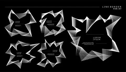 Square blended lines border design template. Modern square lines border. Stock Illustration