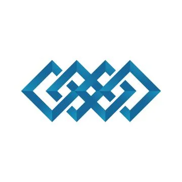 Square block chain link Logo Template Technology Vector Design Stock Illustration