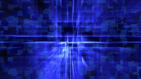 Square Blue Block with Light Rays Stock Footage 282530765