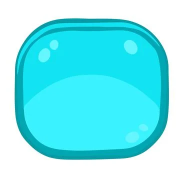 Square blue button for game or website, vector illustration Stock Illustration