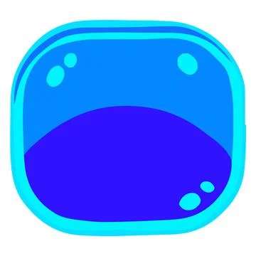 Square blue button, vector illustration Stock Illustration