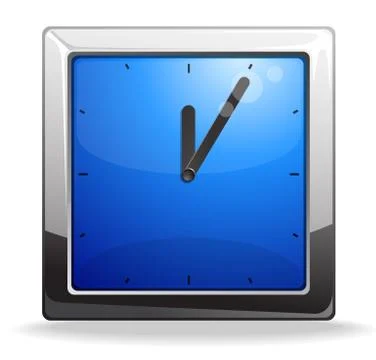 Square blue clock vector illustration Stock Illustration