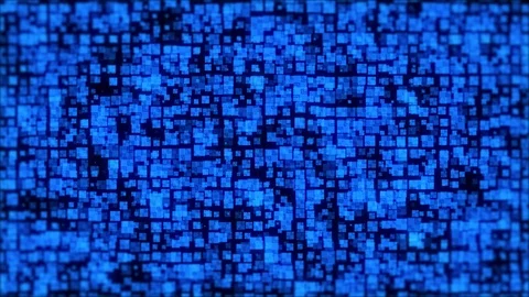 Square Blue Flickering Moving Particle Graphic Animation Background Stock Footage 97585975