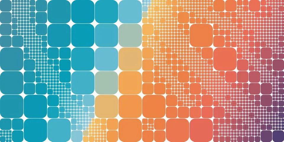 Square blue orange violet gradient geometrical abstract background Stockillustratie