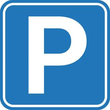 Square Blue Parking Area Sign Stock Illustration
