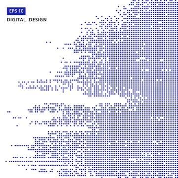 Square blue pattern pixel mosaic digital background Stock Illustration