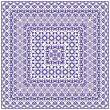 Square blue pattern on a white background. Illustrazione stock