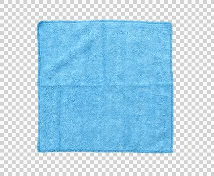 Square blue rag for housework with soft texture on transparent surface, PNG. Stock Photos