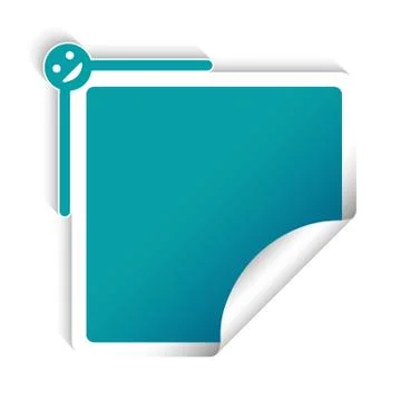 Square blue sticker, creative design Stock Illustration