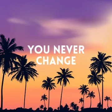 Square blurred background - sunset colors With motivating quote Stock Illustration