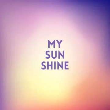 Square blurred background - sunset colors With motivating quote Stock Illustration