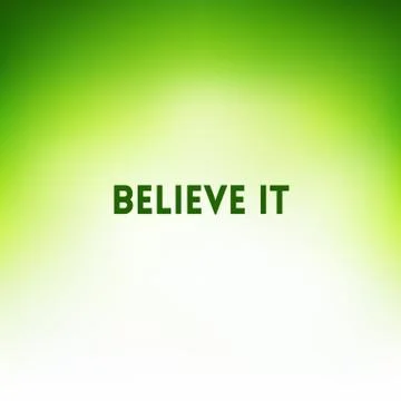 Square blurred green trees spring background - with motivating quote Stock Illustration