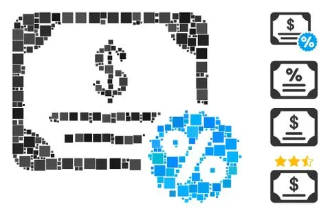 Square Bond Coupon Icon Vector Mosaic Illustrazione stock