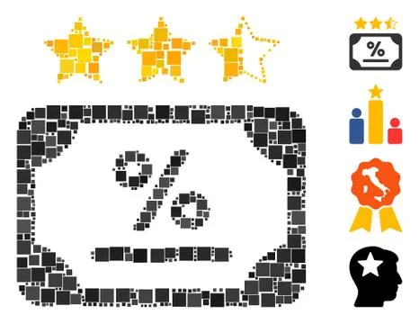 Square Bond Rating Icon Vector Collage Stock Illustration