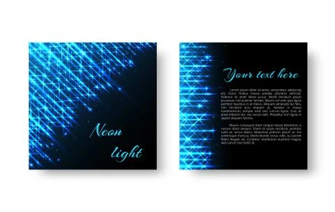 Square booklet with neon light Stock Illustration