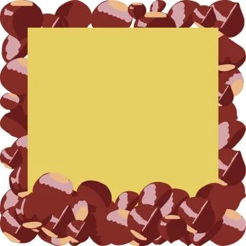 Square border with chestnut. Stock Illustration