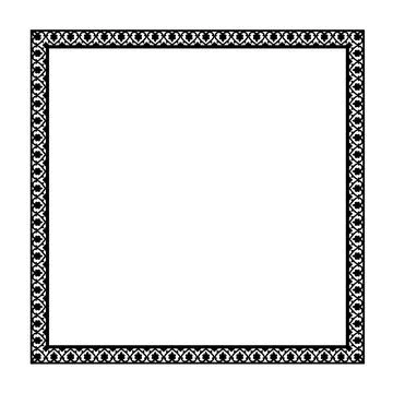 Square border frame deco. Lace vector decorative element for design.  Square  Stock Illustration