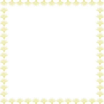 Square border frame template with flourish decoration. Yellow cornflower ga.. Stock Illustration