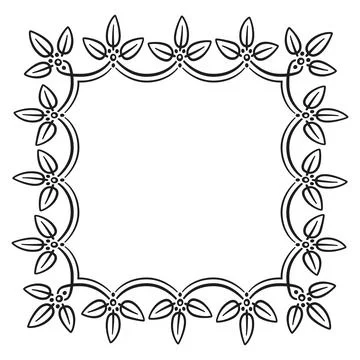 Square border with leaves Stock Illustration