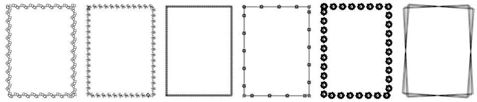 Square borders or frames isolated on white, vector illustration.  스톡 일러스트
