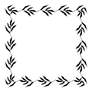 Square botanical frame. Vector Illustration Stock Illustration