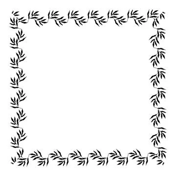 Square botanical frame. Vector Illustration Stock Illustration