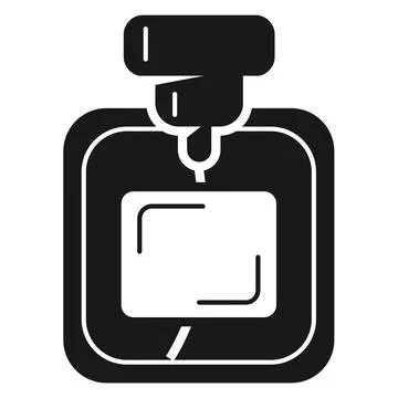 Square bottle of perfume icon, simple style Illustrazione stock