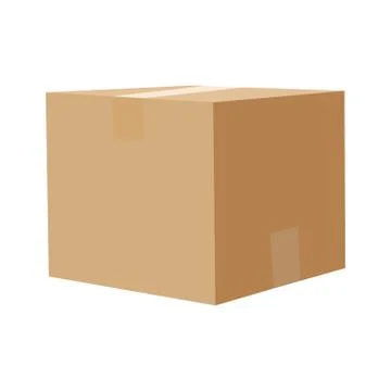 Square box. Cardboard box, container, packaging. Vector illustration Stock Illustration