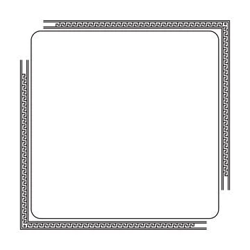 Square box frame with black line pattern.Vector illustration Stock Illustration