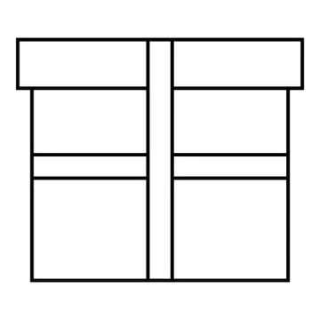 Square box icon, outline style Stock Illustration