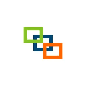 Square Box Line Logo Template Illustration Design. EPS 10. Stock Illustration