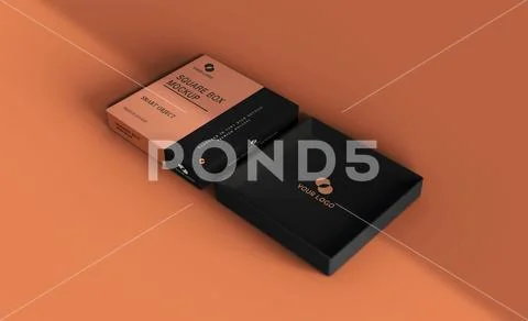 Square box mockup 5 PSD Template