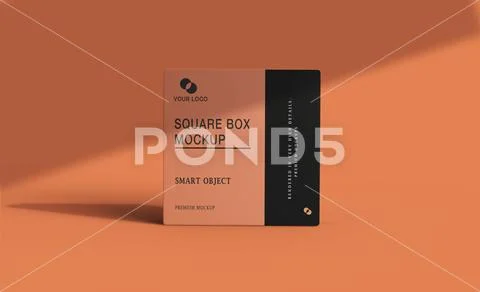 Square box mockup 8 PSD Template