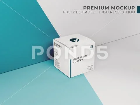 Square box mockup PSD Template