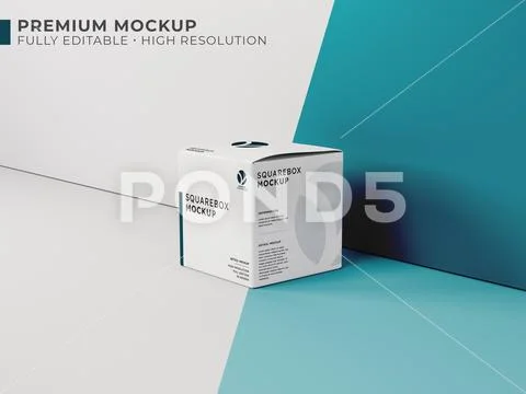 Square box mockup PSD Template