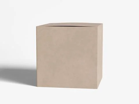 Square box packaging white background cardboard paper with realistic texture Stock Illustration