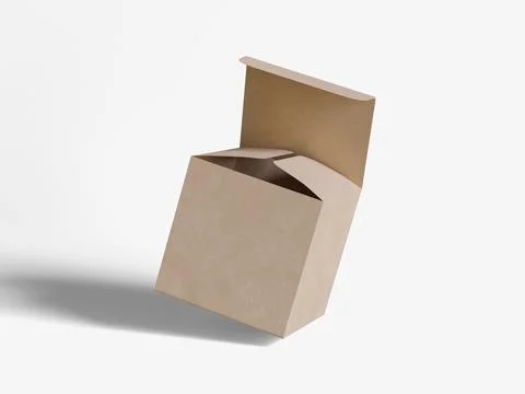 Square box packaging white background cardboard paper with realistic texture Stock Illustration