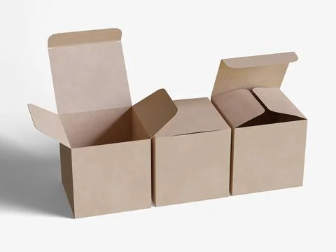 Square box packaging white background cardboard paper with realistic texture 스톡 일러스트