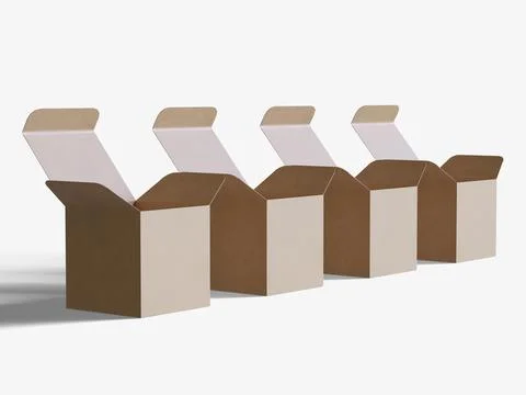 Square box packaging white background cardboard paper with realistic texture Иллюстрация