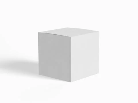 Square box packaging white color and background cardboard paper with realist Stock-Illustration