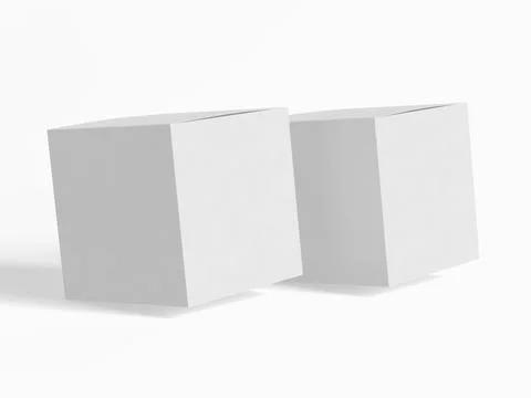 Square box packaging white color and background cardboard paper with realist Stock-Illustration