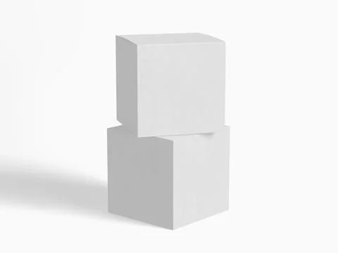 Square box packaging white color and background cardboard paper with realist Stock-Illustration