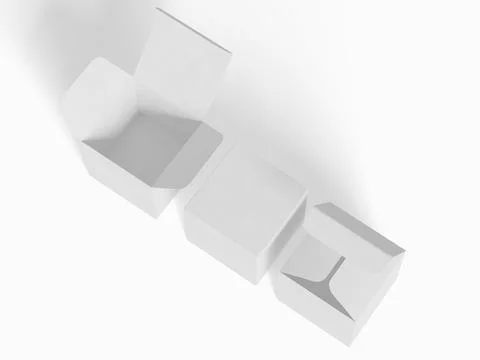 Square box packaging white color and background cardboard paper with realist Stock-Illustration