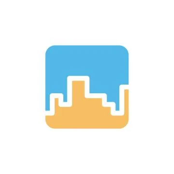 Square box shape style modern icon logo vector イラスト素材
